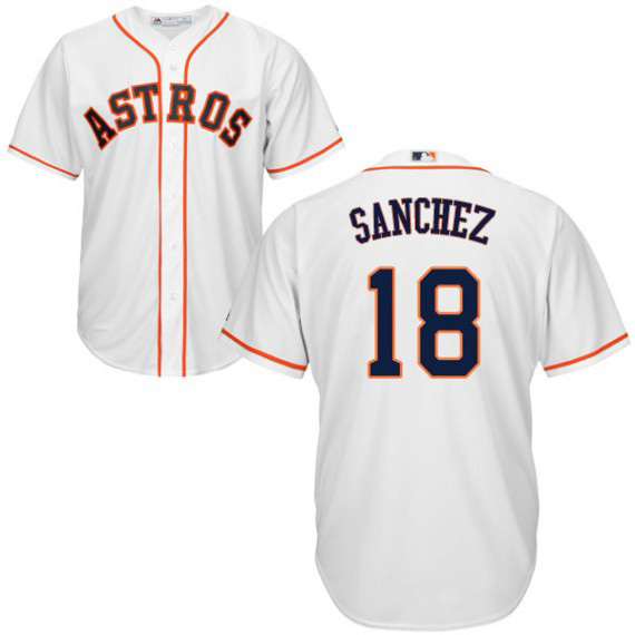 Astros #18 Aaron Sanchez White New Cool Base Stitched MLB Jersey