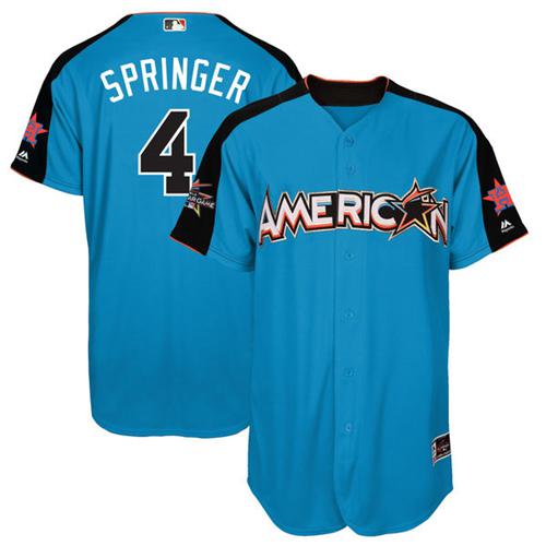 Astros #4 George Springer Blue 2017 All-Star American League Stitched MLB Jersey