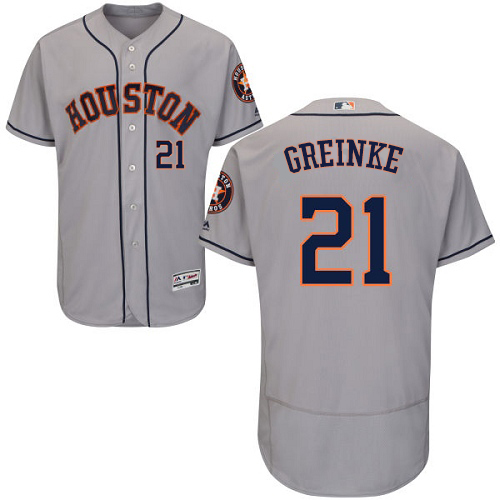 Astros #21 Zack Greinke Grey Flexbase Authentic Collection Stitched MLB Jersey