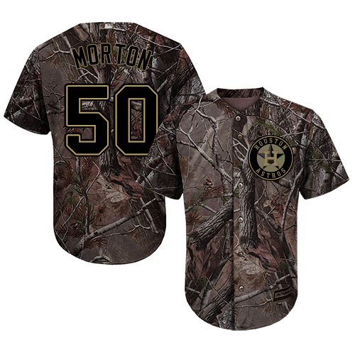 Astros #50 Charlie Morton Camo Realtree Collection Cool Base Stitched MLB Jersey