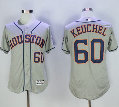 Astros #60 Dallas Keuchel Grey Flexbase Authentic Collection Stitched MLB Jersey