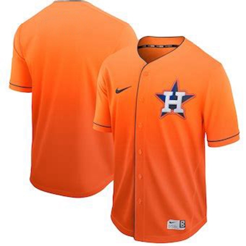 Nike Astros Blank Orange Fade Authentic Stitched MLB Jersey