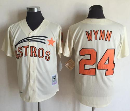 Mitchell And Ness 1971 Astros #24 Jimmy Wynn Cream Throwback Stitched MLB Jersey