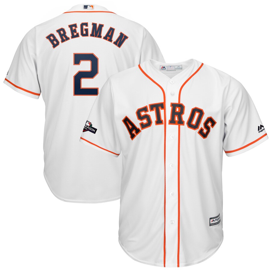 Houston Astros #2 Alex Bregman Majestic 2019 Postseason Official Cool Base Player Jersey White