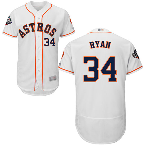 Astros #34 Nolan Ryan White Flexbase Authentic Collection 2019 World Series Bound Stitched MLB Jersey