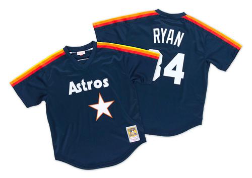 Mitchell And Ness 1988 Astros #34 Nolan Ryan Navy Blue Throwback Stitched MLB Jersey