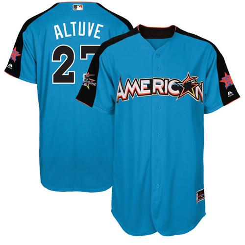 Astros #27 Jose Altuve Blue 2017 All-Star American League Stitched MLB Jersey