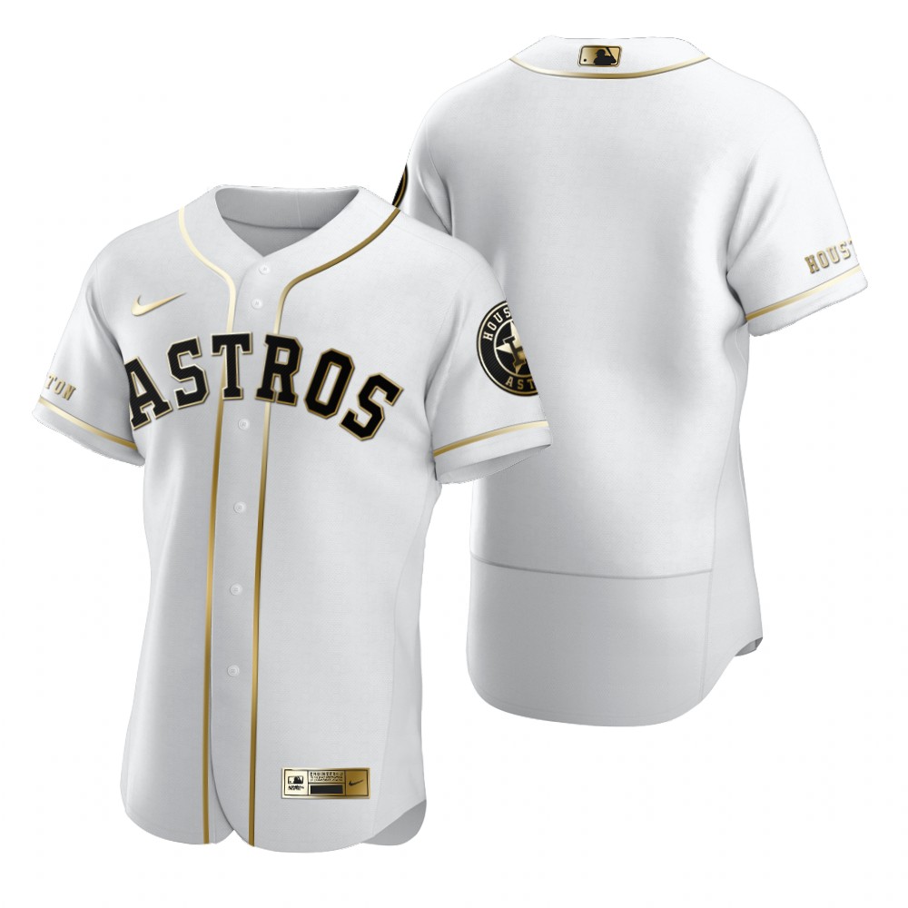 Houston Astros Blank White Nike Men's Authentic Golden Edition MLB Jersey