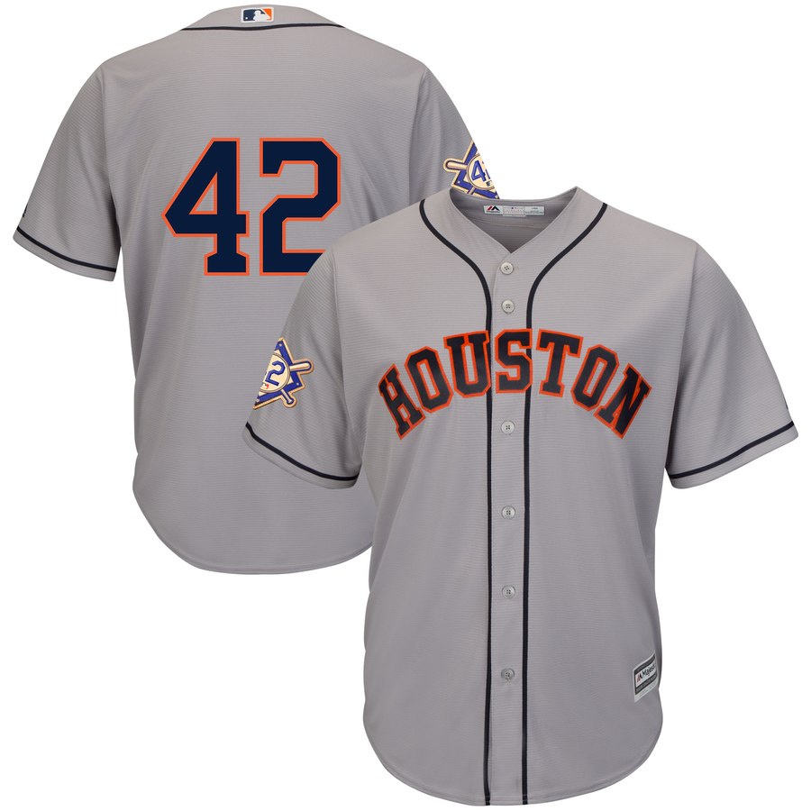 Houston Astros #42 Majestic 2019 Jackie Robinson Day Official Cool Base Jersey Gray