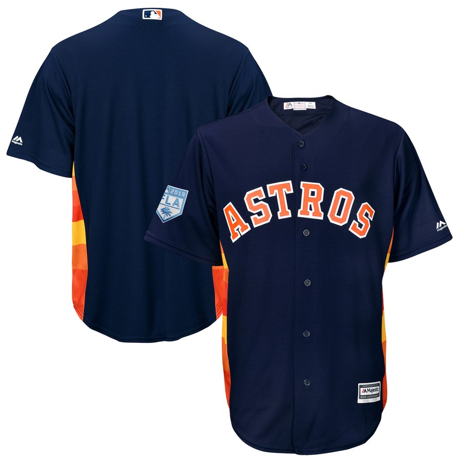 Astros Blank Navy Blue 2019 Spring Training Cool Base Stitched MLB Jersey