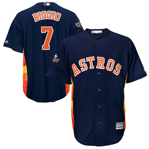Astros #7 Craig Biggio Navy Blue New Cool Base 2019 World Series Bound Stitched MLB Jersey