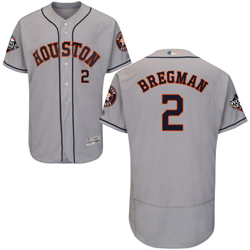 Astros #2 Alex Bregman Grey Flexbase Authentic Collection 2019 World Series Bound Stitched MLB Jersey