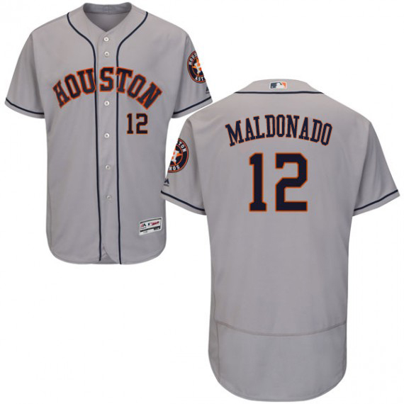 Astros #12 Martin Maldonado Grey Flexbase Authentic Collection Stitched MLB Jersey