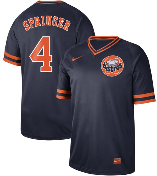 Nike Astros #4 George Springer Navy Authentic Cooperstown Collection Stitched MLB Jersey