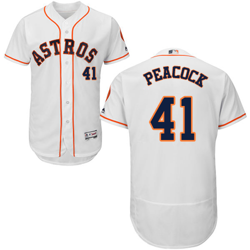 Astros #41 Brad Peacock White Flexbase Authentic Collection Stitched MLB Jersey