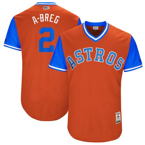 Astros #2 Alex Bregman Orange "A-Breg" Players Weekend Authentic Stitched MLB Jersey