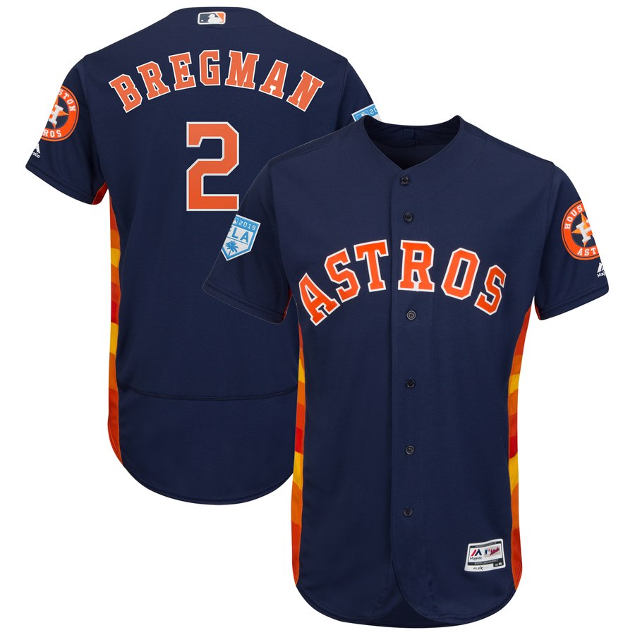 Astros #2 Alex Bregman Navy 2019 Spring Training Flex Base Stitched MLB Jersey