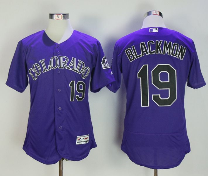 MLB Rockies 19 Charlie Blackmon Purple Flexbase Men Jersey
