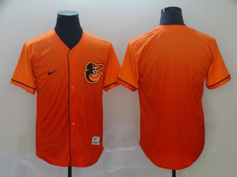 MLB Orioles Blank Orange Drift Fashion Men Jersey