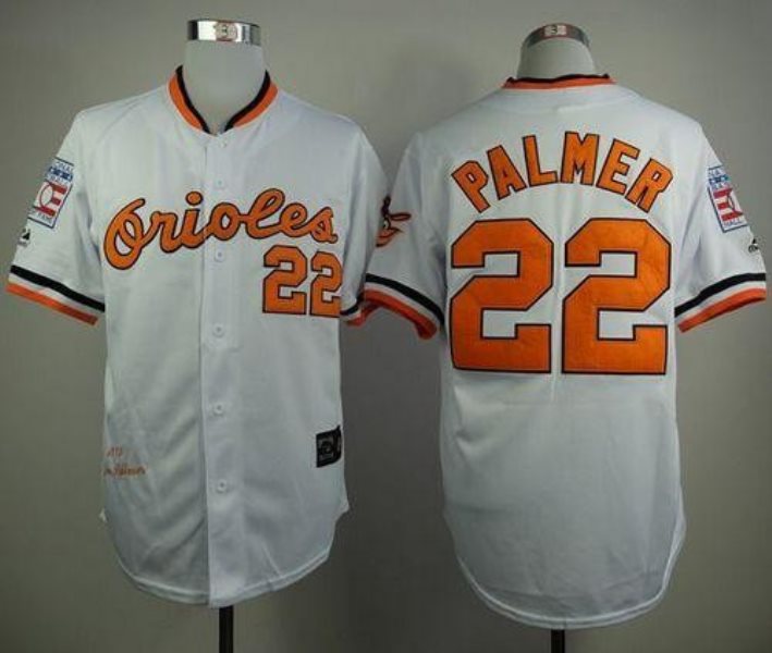 MLB Orioles 22 Jim Palmer White 1989 Mitchell and Ness Throwback Men Jersey