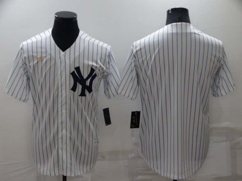 MLB Yankees Blank White Nike Cool Base Men Jersey