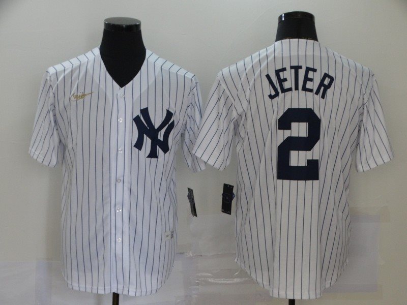 MLB Yankees 2 Derek Jeter White 2020 New Nike Cool Base Men Jersey