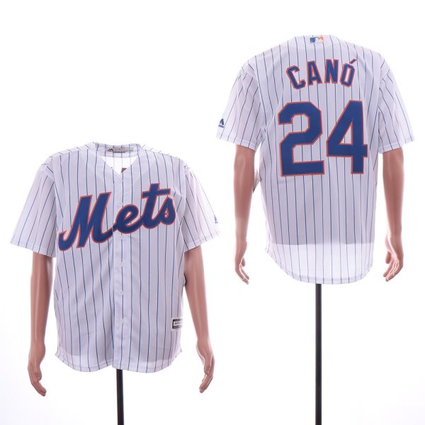 MLB Mets 24 Robinson Cano White Cool Base Men Jersey