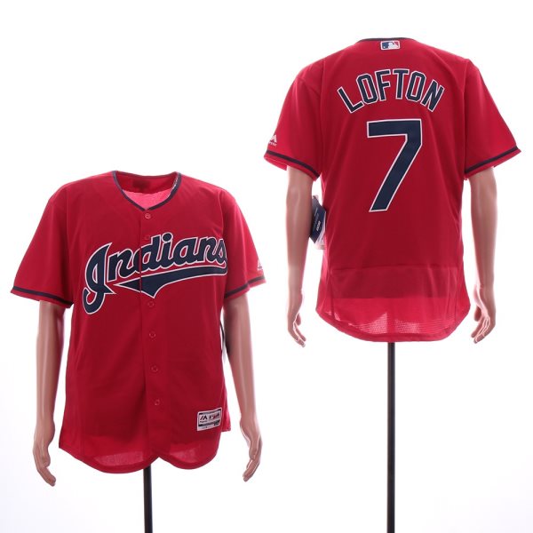 MLB Indians 7 Kenny Lofton Red Flexbase Men Jersey