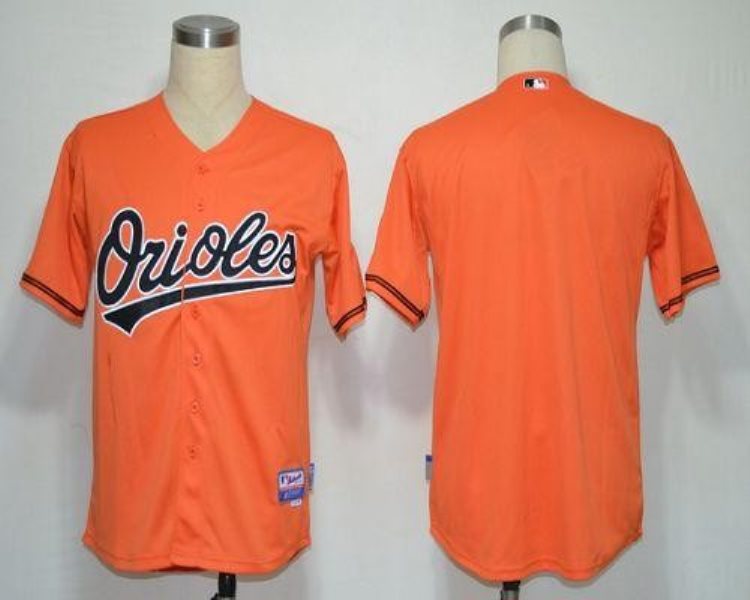MLB Orioles Blank Orange Cool Base Men Jersey