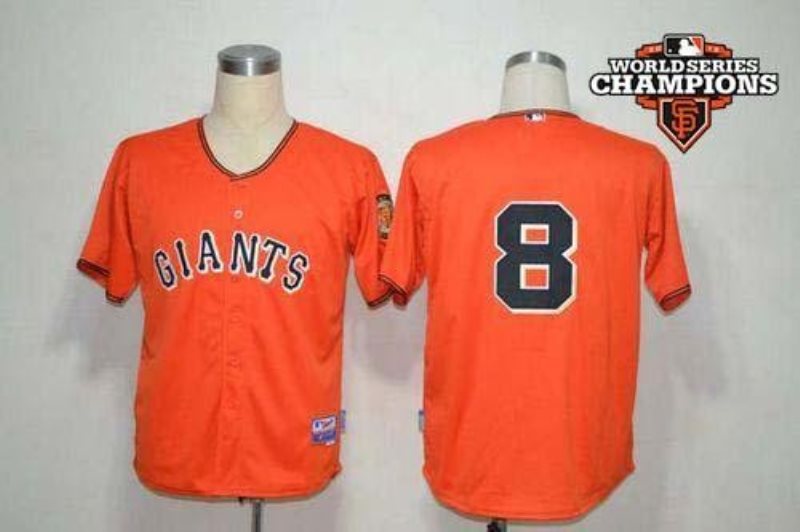 MLB Giants 8 Hunter Pence Orange Cool Base w/2012 World Series Champion Patch Men Jersey
