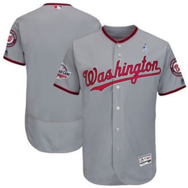 MLB Nationals Blank Gray 2018 Father's Day FlexBase Men Jersey