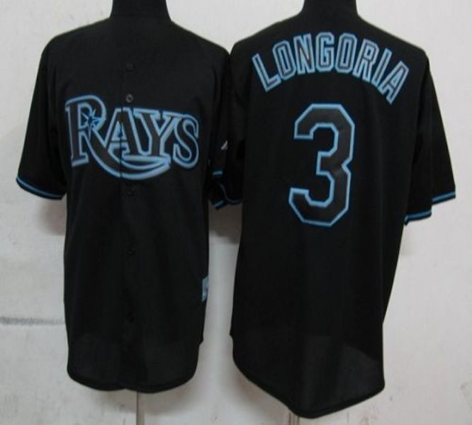 MLB Rays 3 Evan Longoria Black Fashion Men Jersey