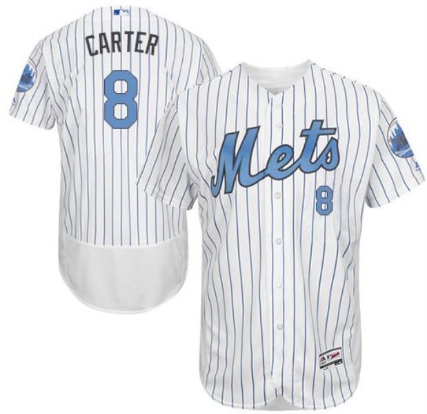 MLB Mets 8 Gary Carter White 2016 Father's Day Flexbase Men Jersey