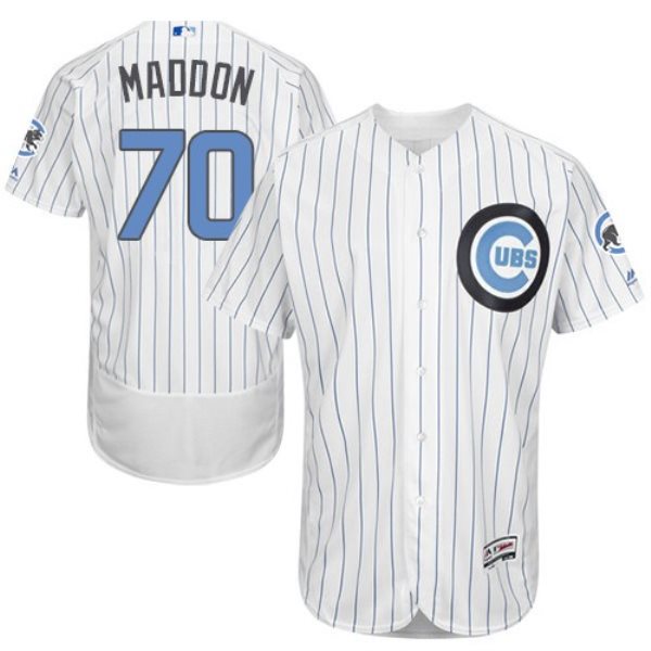 MLB Cubs 70 Joe Maddon White Father's Day Flexbase Men Jersey