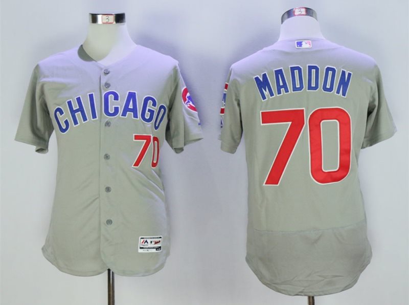 MLB Cubs 70 Joe Maddon Grey Road Flexbase Collection Player Men Jersey