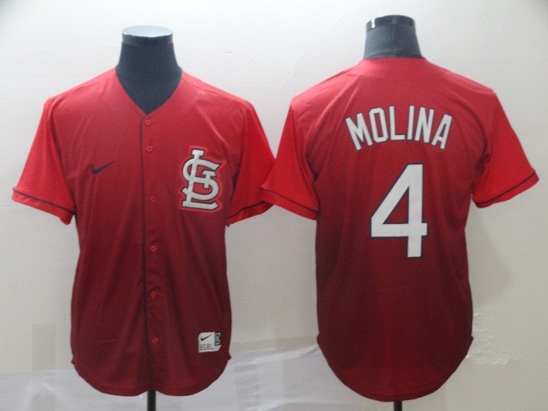 MLB Cardinals 4 Yadier Molina Red Drift Fashion Men Jersey