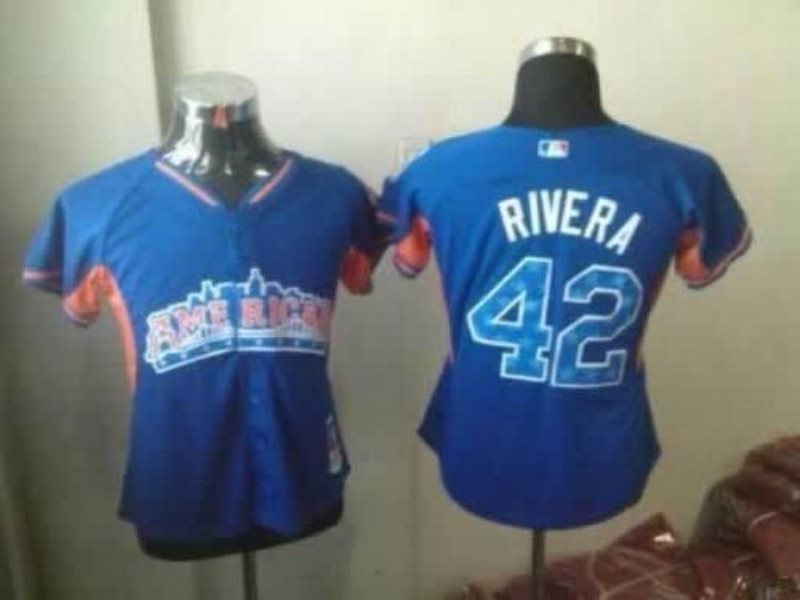MLB Yankees 42 Mariano Rivera Blue 2013 All-Star Women Jersey