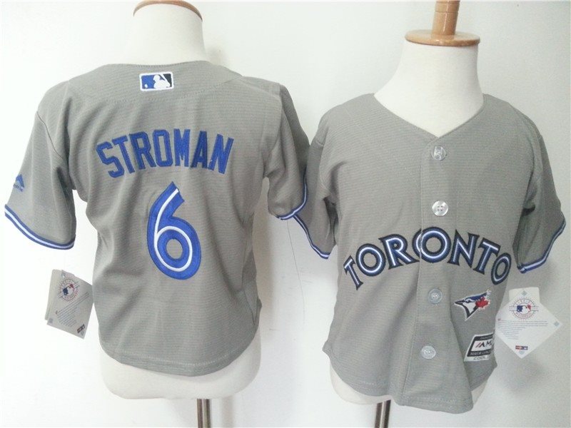 MLB Blue Jays 6 Marcus Stroman Grey Toddler Jersey
