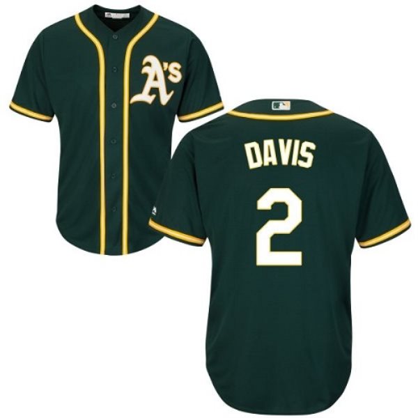 MLB Athletics 2 Khris Davis Cool Base Green Men Jersey