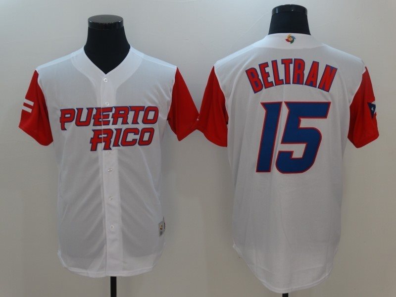 Puerto Rico Baseball 15 Carlos Beltran White 2017 World Baseball Classic Jersey