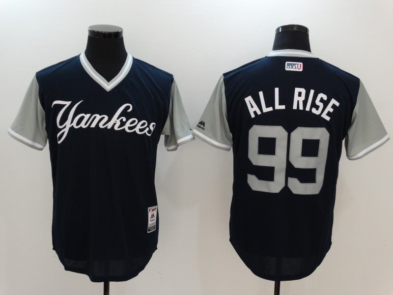 MLB Yankees 99 Aaron Judge All Rise Majestic Navy 2017 Players Weekend Men Jersey