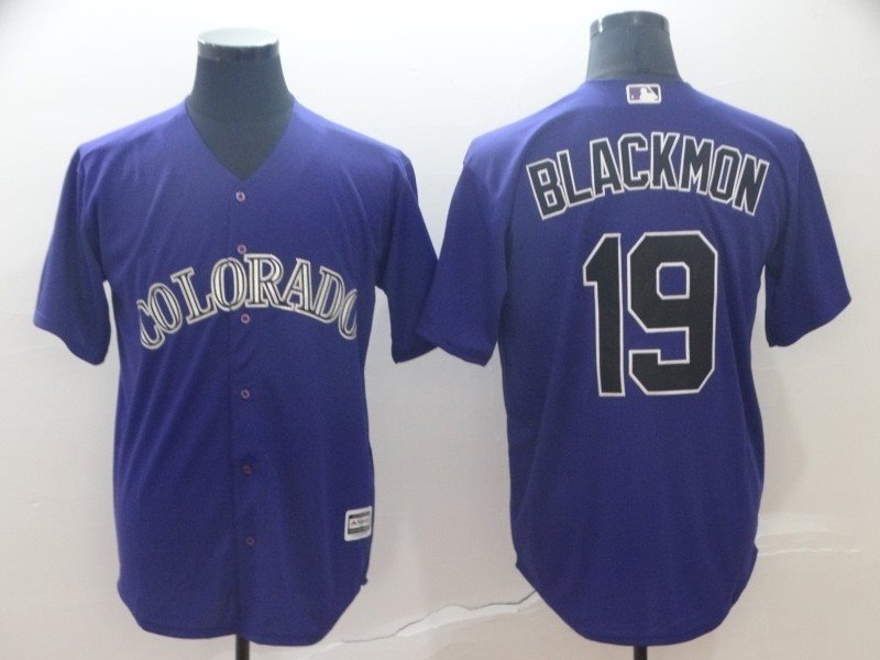 MLB Rockies 19 Charlie Blackmon Purple Cool Base Men Jersey