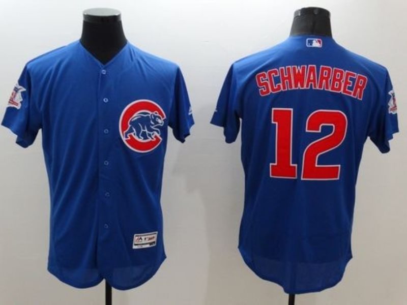 MLB Cubs 12 Kyle Schwarber Blue Alternate Flexbase Men Jersey