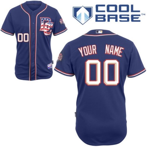 MLB Nationals Blue Cool Base Customized Men Jersey