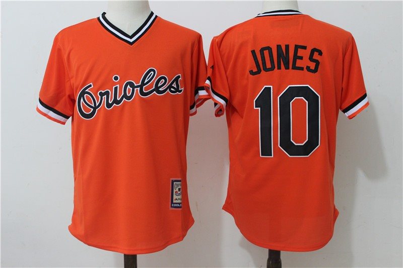 MLB Orioles 10 Adam Jones Orange Cooperstown Cool Base Men Jersey
