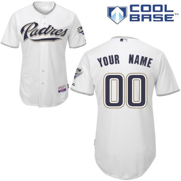 MLB Padres White Cool Base Customized Men Jersey