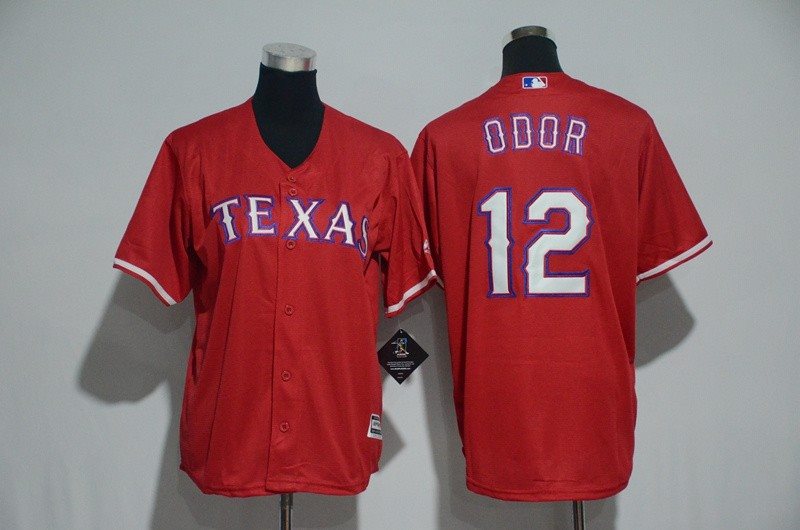 MLB Rangers 12 Rougned Odor Red Cool Base Youth Jersey