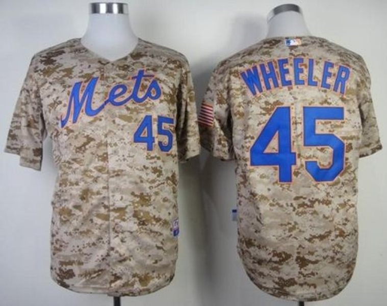 MLB Mets 45 Zack Wheeler Camo Alternate Cool Base Men Jersey