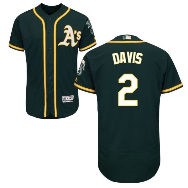 MLB Athletics 2 Khris Davis FlexBase Green Men Jersey