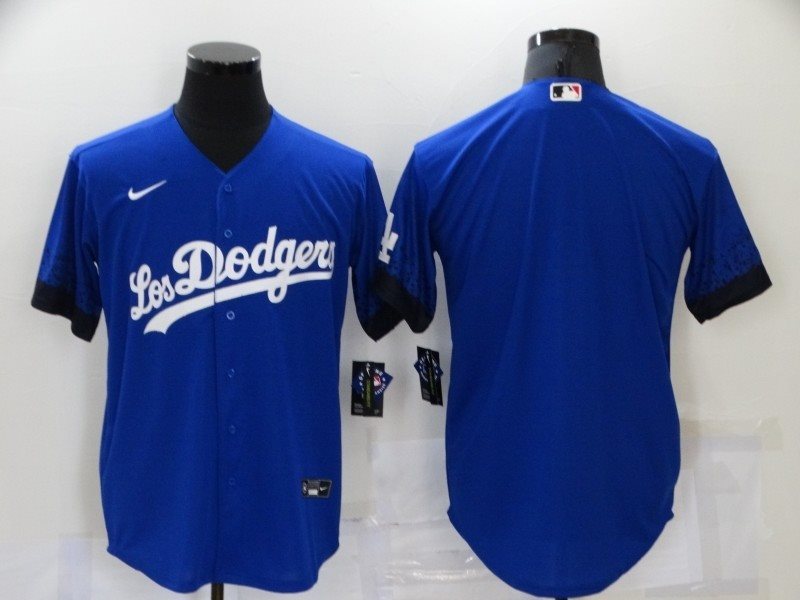 MLB Dodgers Blank Royal 2021 City Connect Cool Base Men Jersey